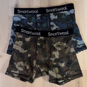 Smartwool Men's Boxer Briefs - Camo Green and Blue-Set of Two-Size Large